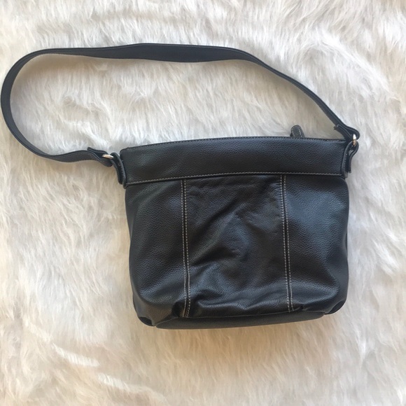 Genuine Leather Black Hoop Handle Purse - Picture 4 of 8